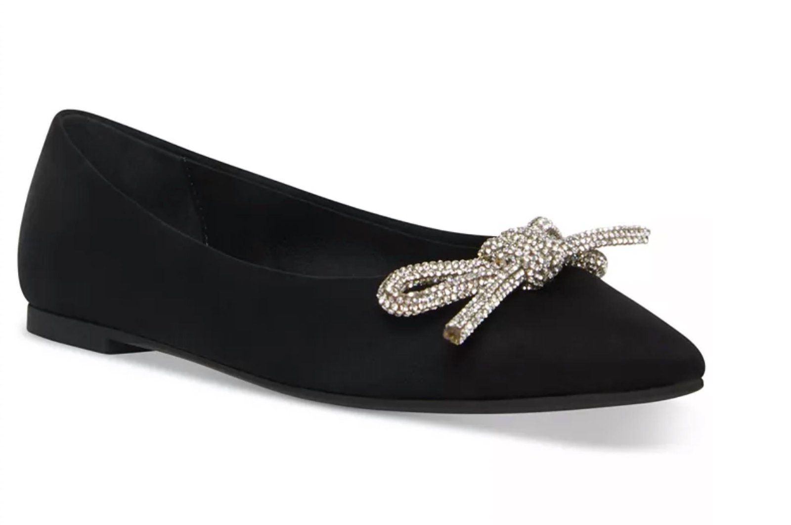 Steve Madden - Women's Pointed Toe Rhinestone Bow Slip On Flat