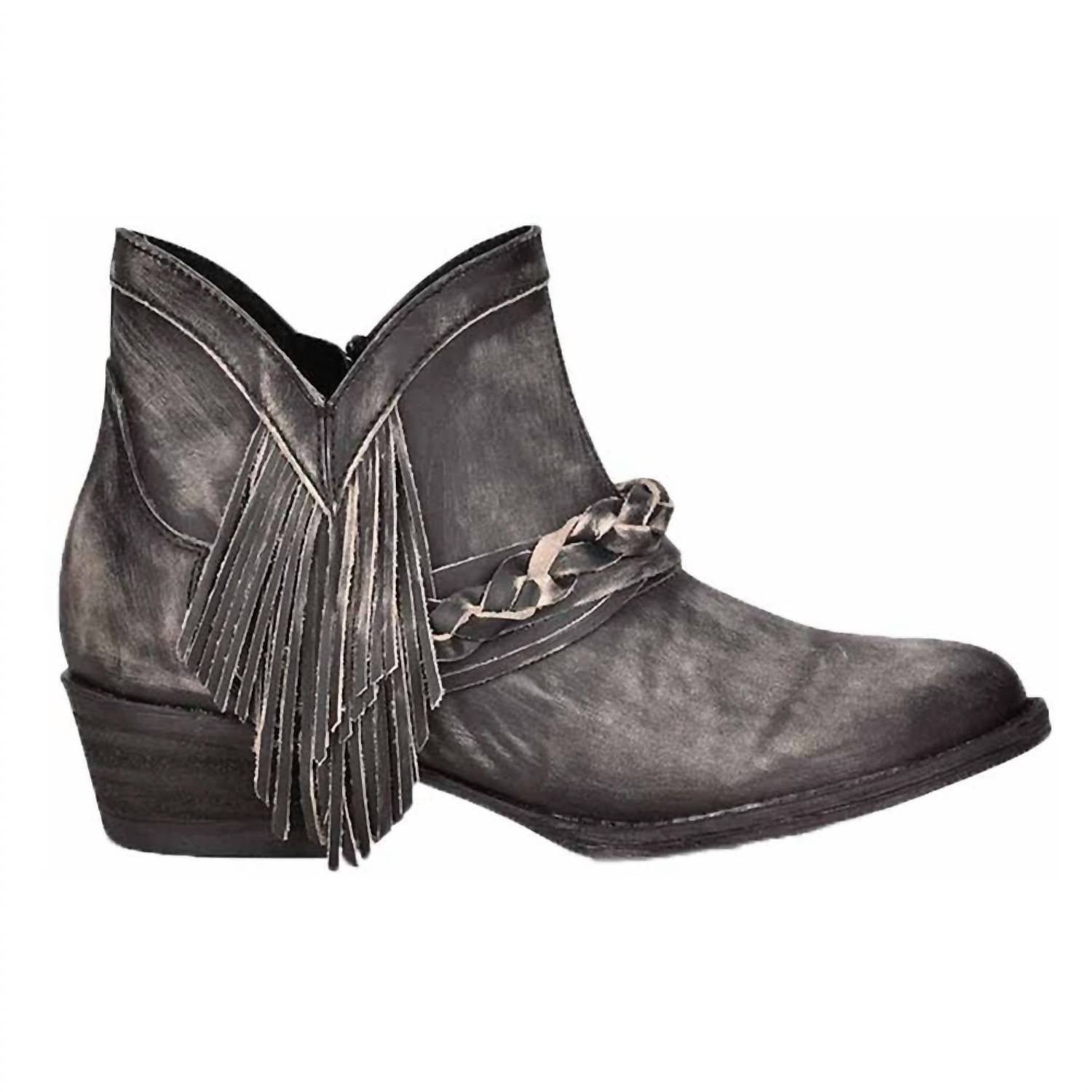 Corral - Women's Zipper & Woven Round Toe Bootie - Image 2