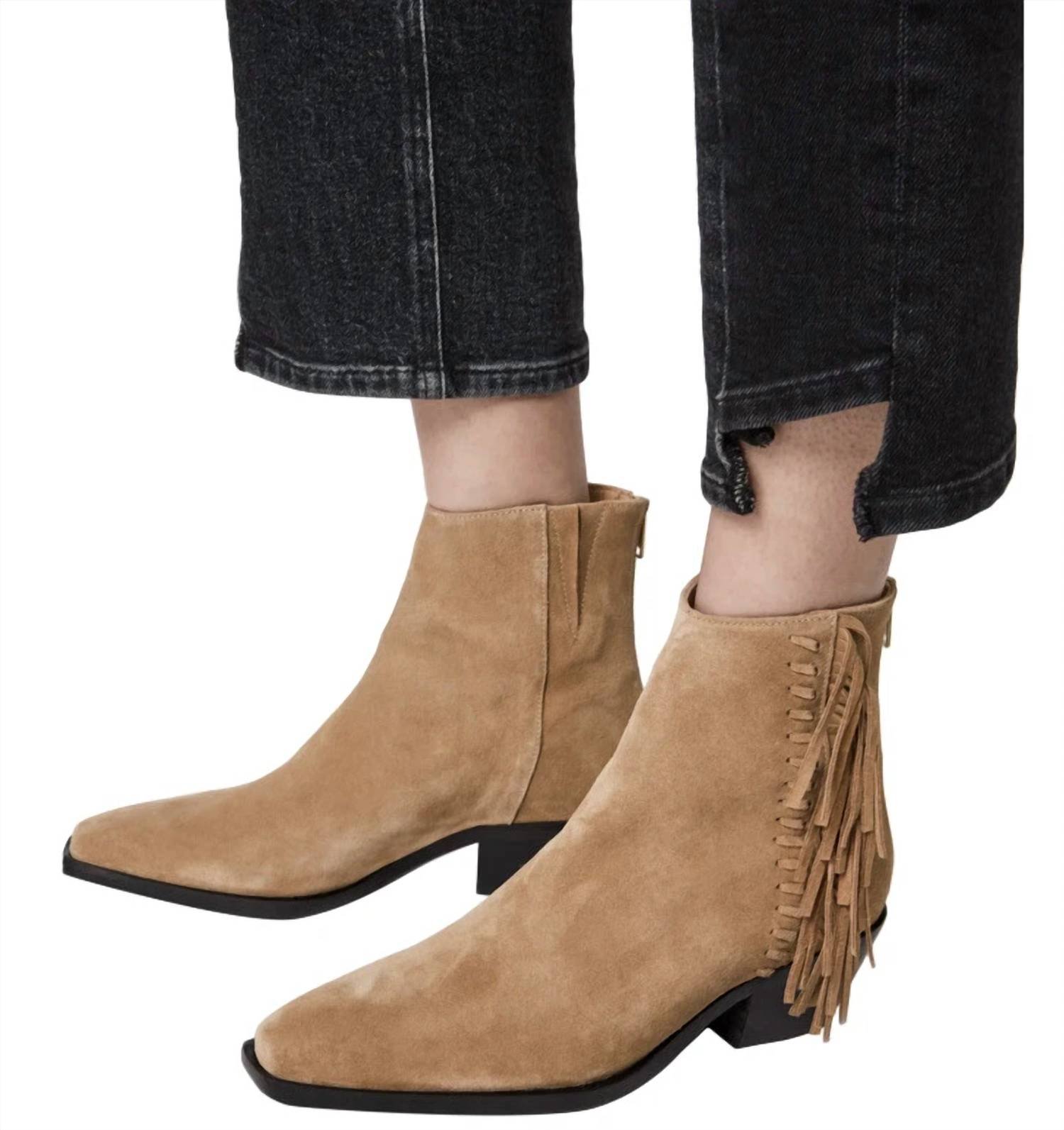 Allsaints - Women's Layla Suede Leather Fringe Boots - Image 2