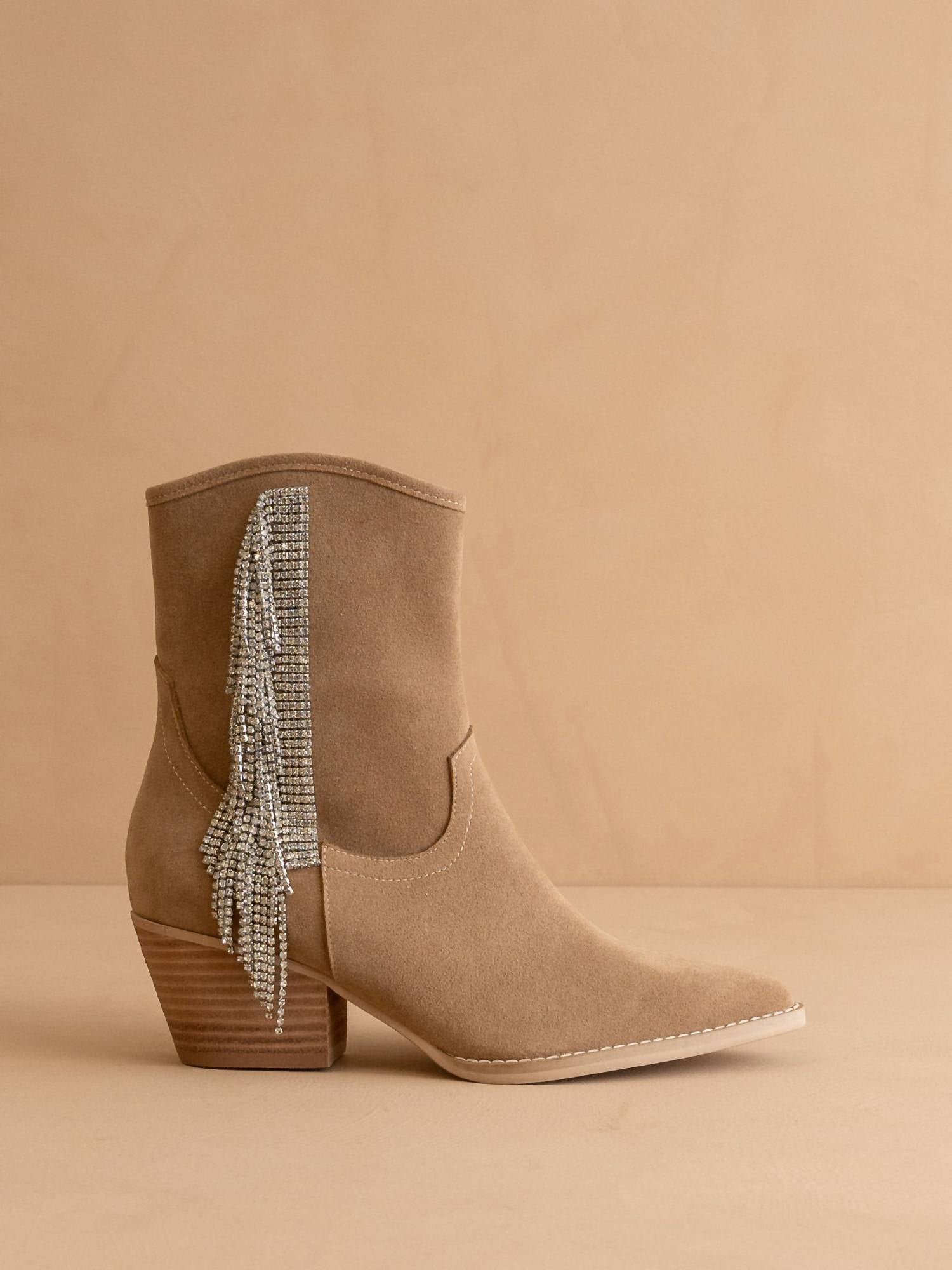 Oasis Society - Women's Rhinestone Fringe Cowboy Western Boot - Image 2