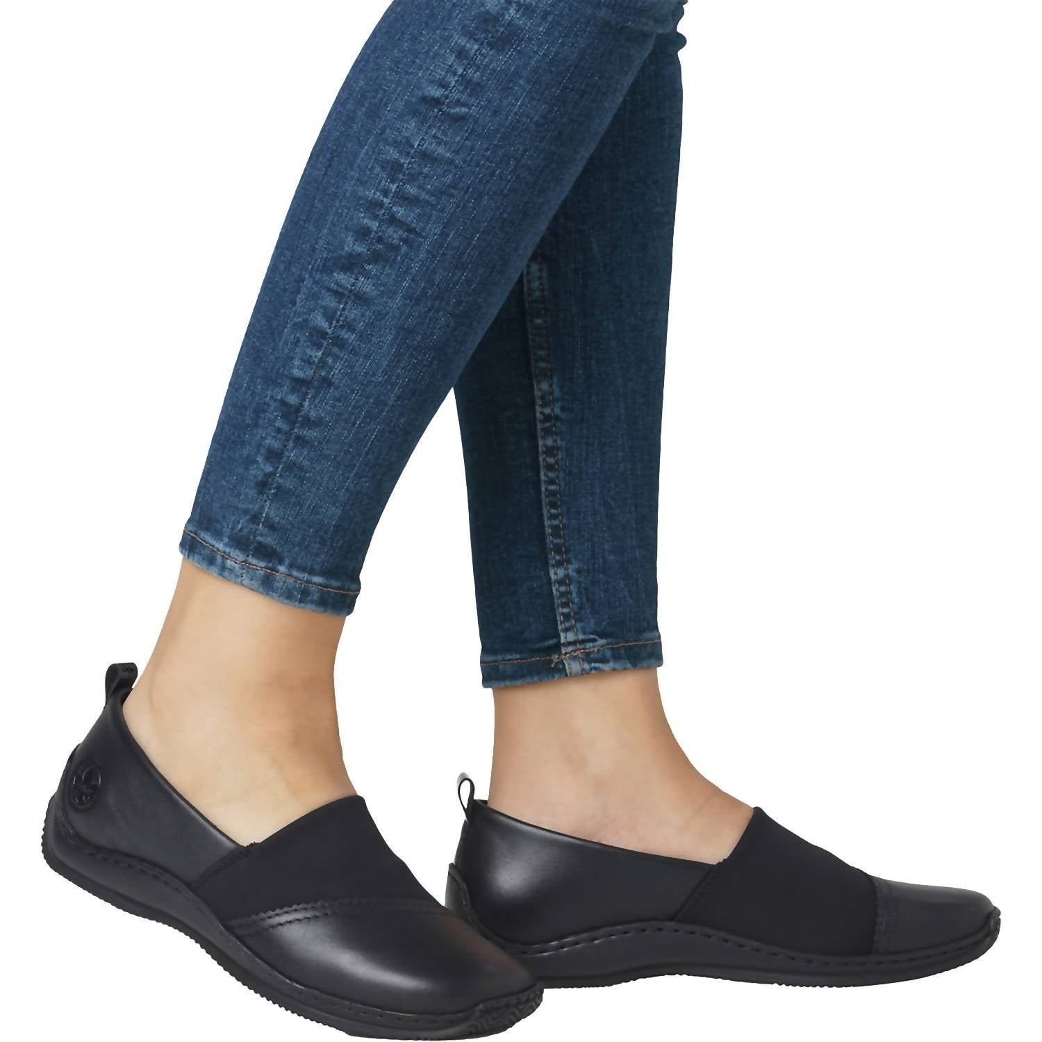 Rieker - Women's Stretch Leather Casual Slip Ons Shoes - Image 6