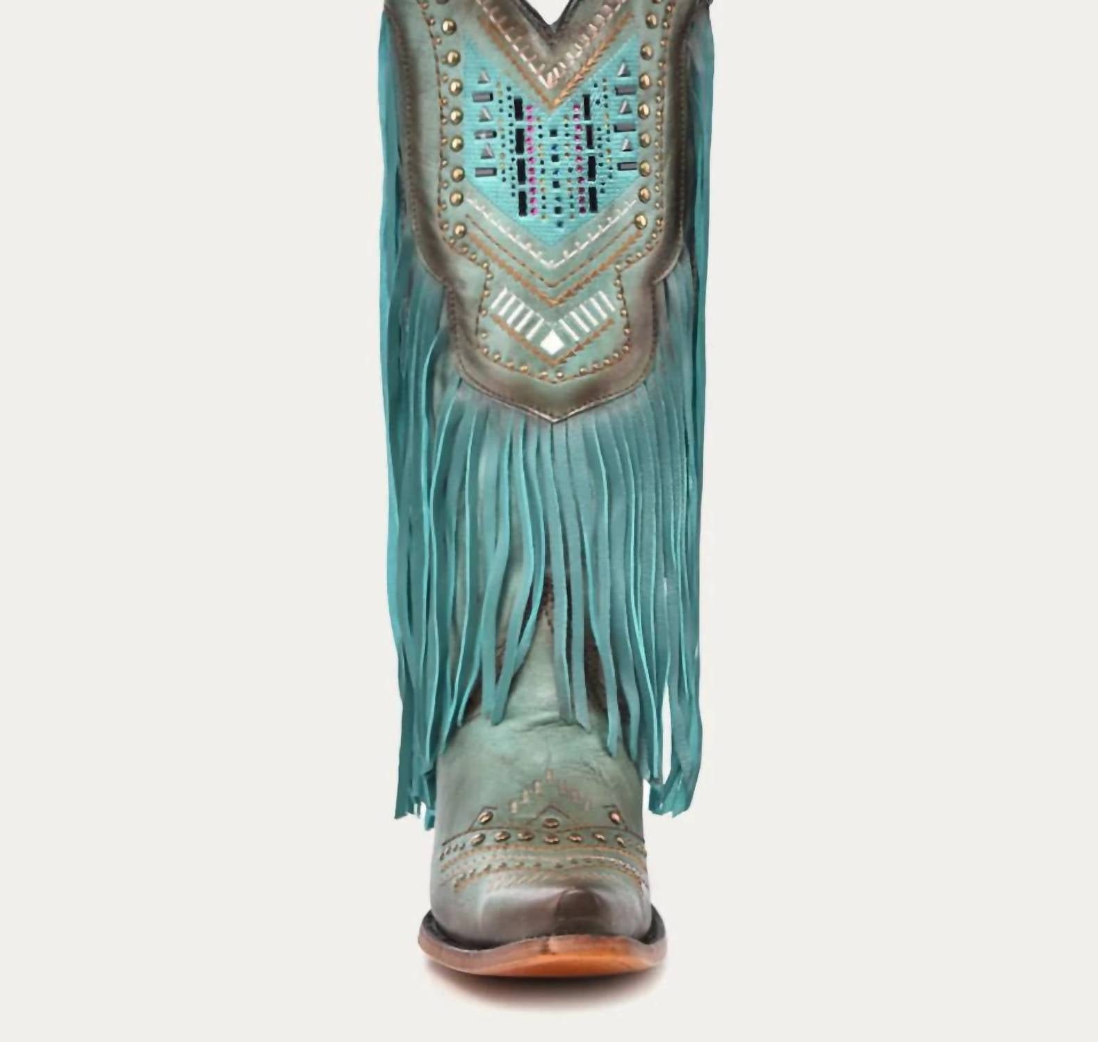 Corral - Women's Crystals Lamb Fringe Boot - Image 2